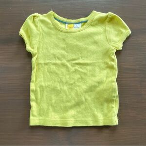 Mini Boden Bright Yellow Pointelle Knit Short Sleeve T-Shirt - Size 4-5Y